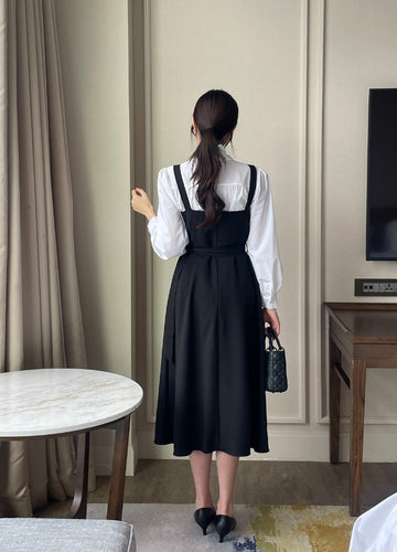 Desia Bustier Pintuck Long One Piece (Belt Set)